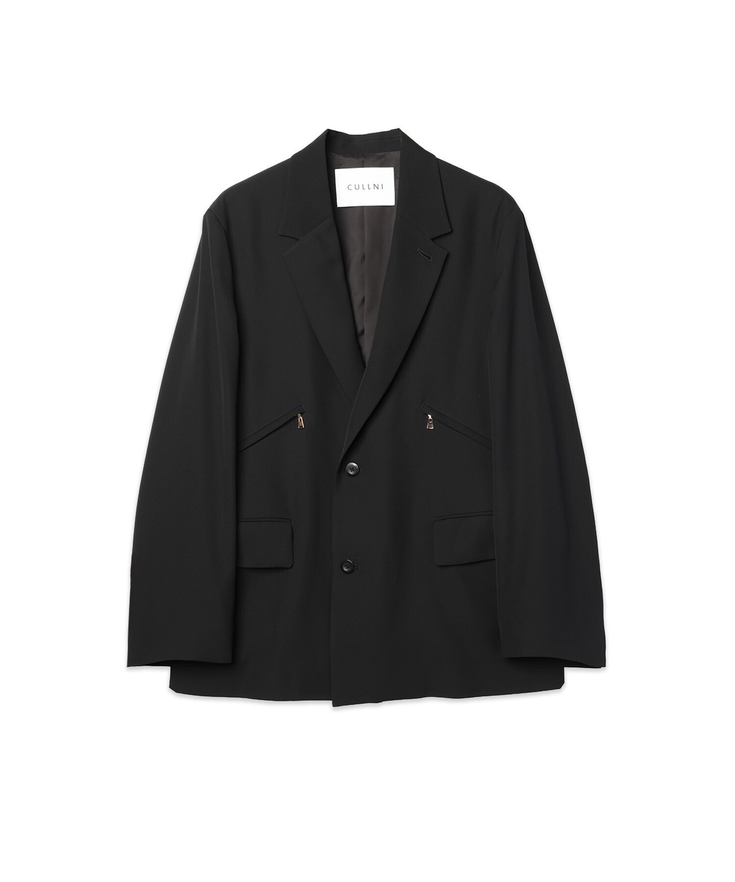 CULLNI Double Satin Slanted Zip Pocket Tailored Jacket