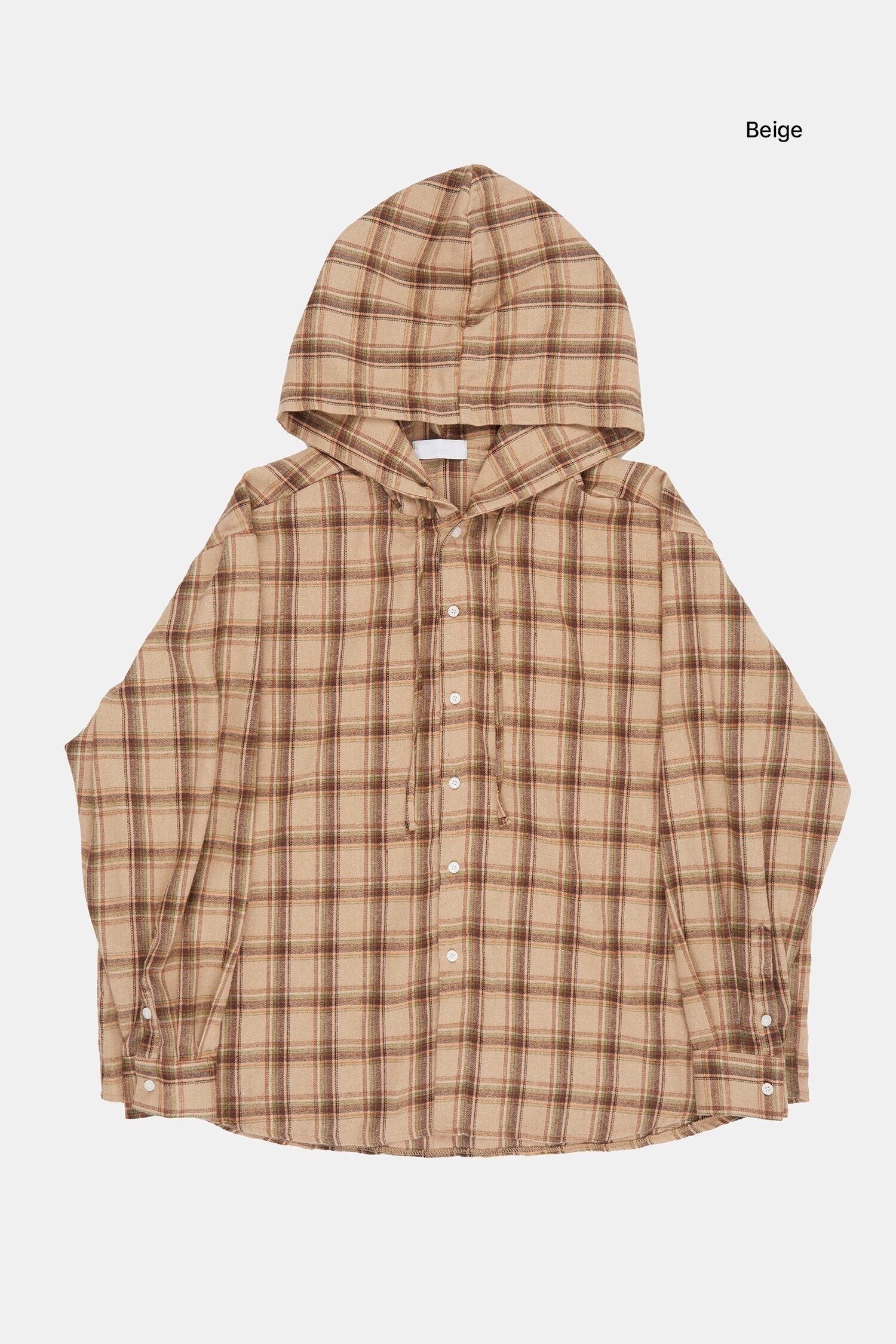 Raucohouse イボアフーデッドオーバーチェックシャツ