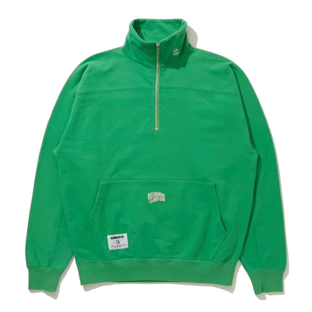 BILLIONAIRE BOYS CLUB APPLIQUE LOGO HALF ZIP SWEATSHIRT
