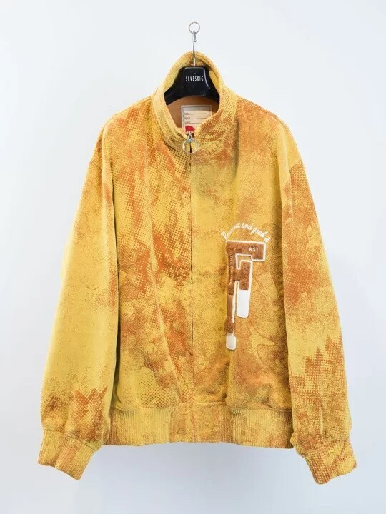 SEVESKIG Flocked Velvet Track Jacket