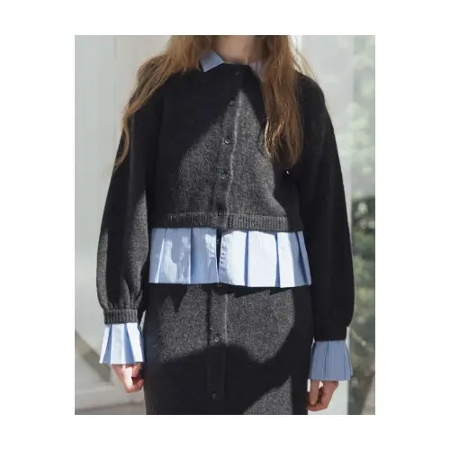 willfully shirt docking pleats frill cuffs knit CD