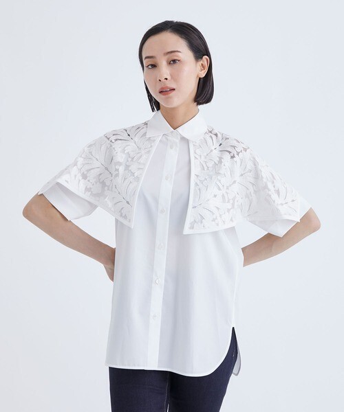 CINOH SUPIMA C/PE/PU HALF SLEEVE CAPE SHIRT