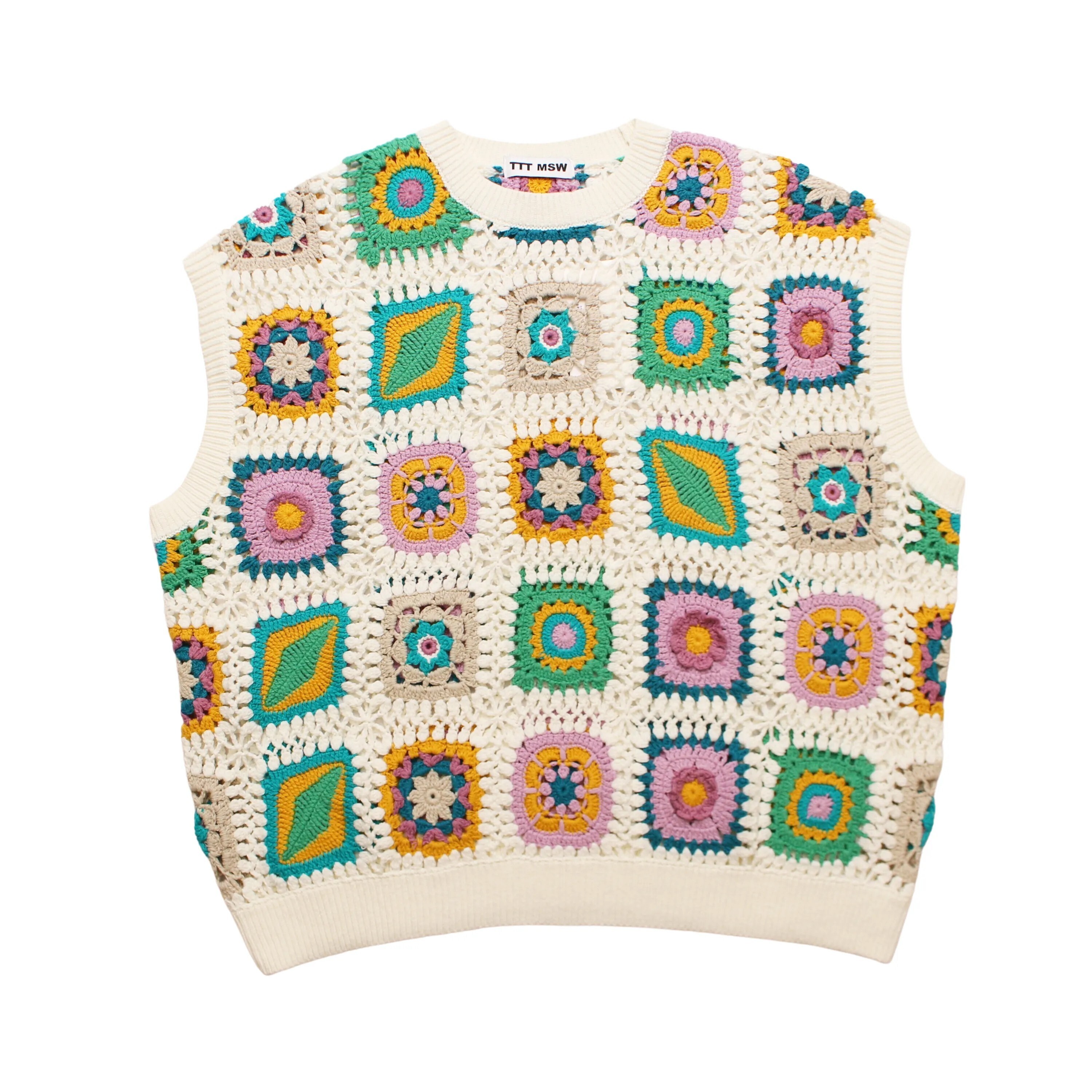 TTTMSW Handmade pullover knit vest