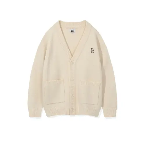 WACKY WILLY Basic V-neck Cardigan Cream