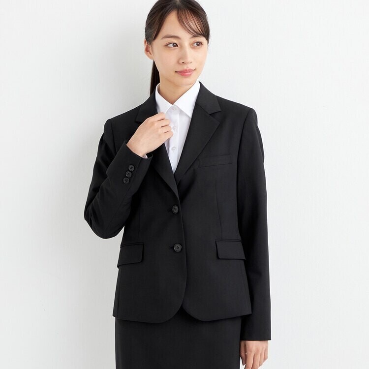 AOKI Washable Stretch black plain tailored Jacket