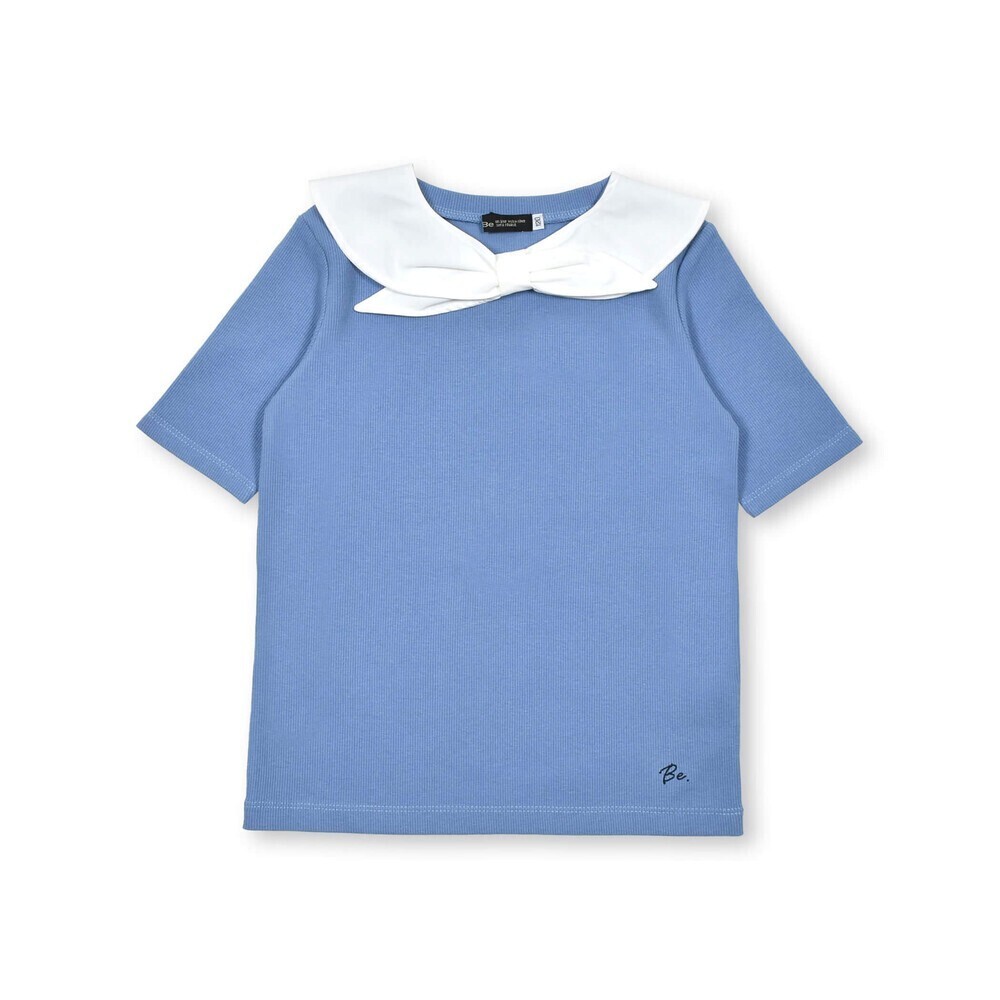BeBe セーラー付け襟テレコ半袖Tシャツ