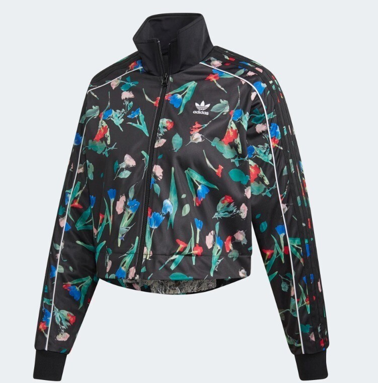 adidas 花柄 ショートトラックジャケット