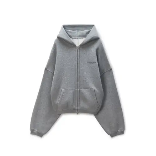 Alexander Wang ホットフィックス グレー テリー ジップフーディー