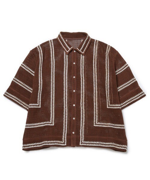M TO R ［TOPS］LINE EMBROIDERY MESH SHIRTS