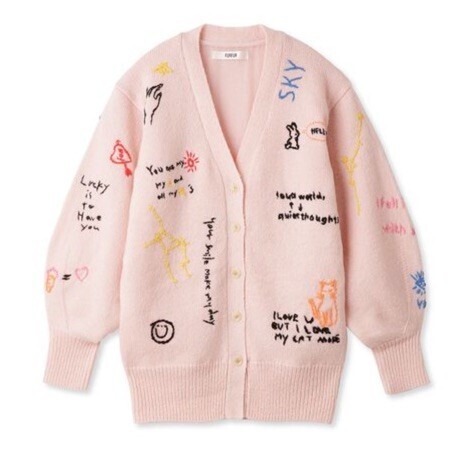 FURFUR 【USAGI ONLINE10周年限定】メッセージ刺繍カーディガン