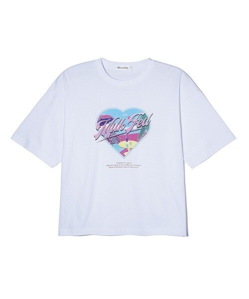 MILKFED. HEART VACATION WIDE S/S TEE