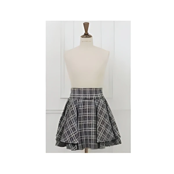 MIESROHE Plaid Tiered High Waist Mini Skirt