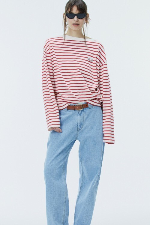 NOHANT STRIPE BOAT NECK LONG SLEEVE