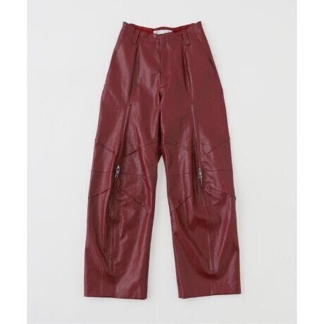 YOHEI OHNO Faux Leather Biker Trousers