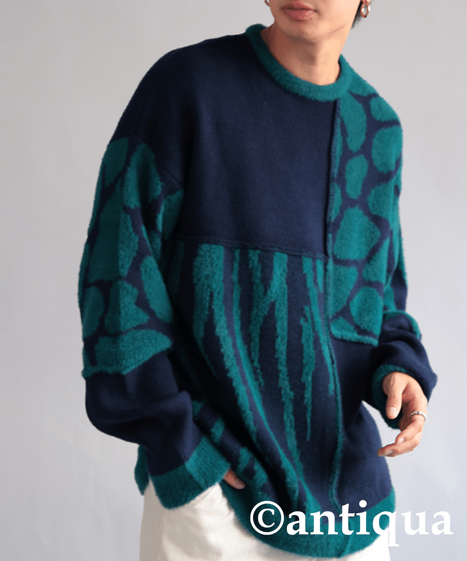 antiqua ジャガードニット ニット メンズ トップス 長袖・za-00150z