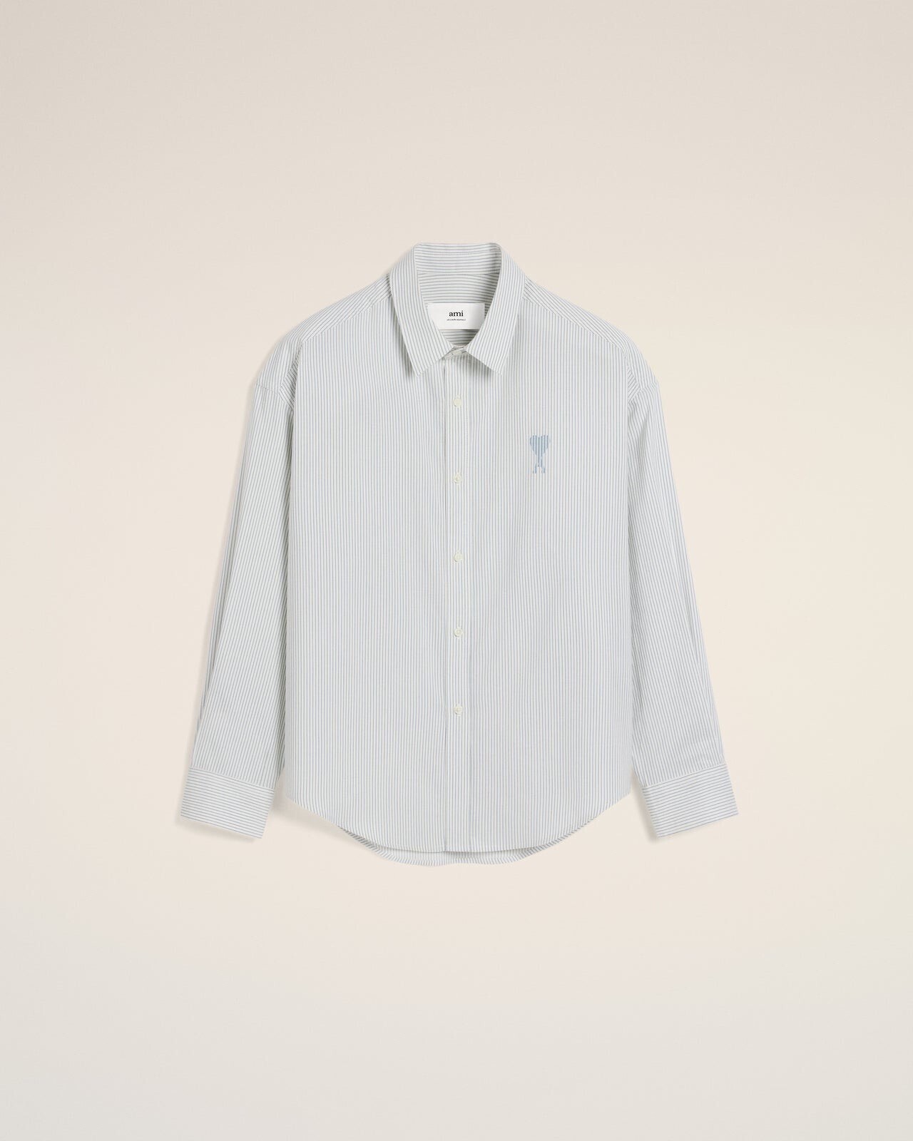 AMI PARIS ブルー コットン ボクシーフィット シャツ