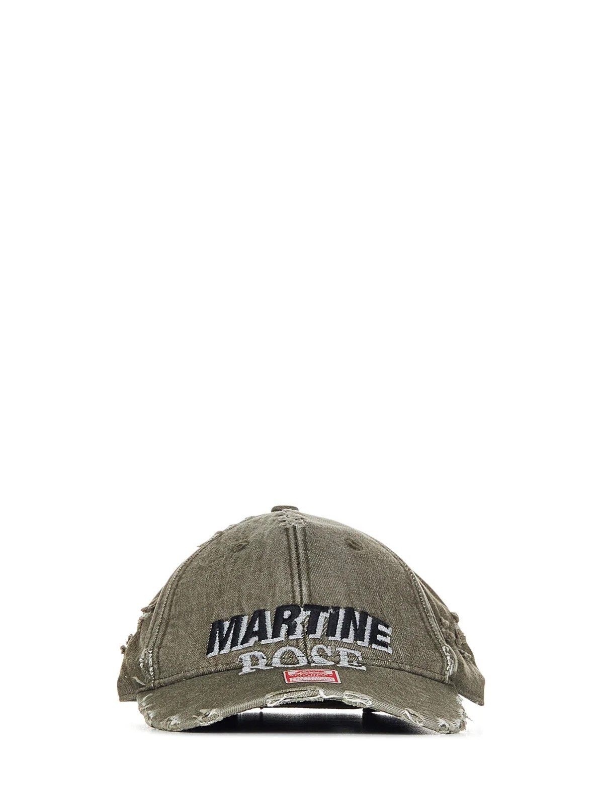 Martine Rose Rolled Logo-Embroidered Distressed Baseball Cap