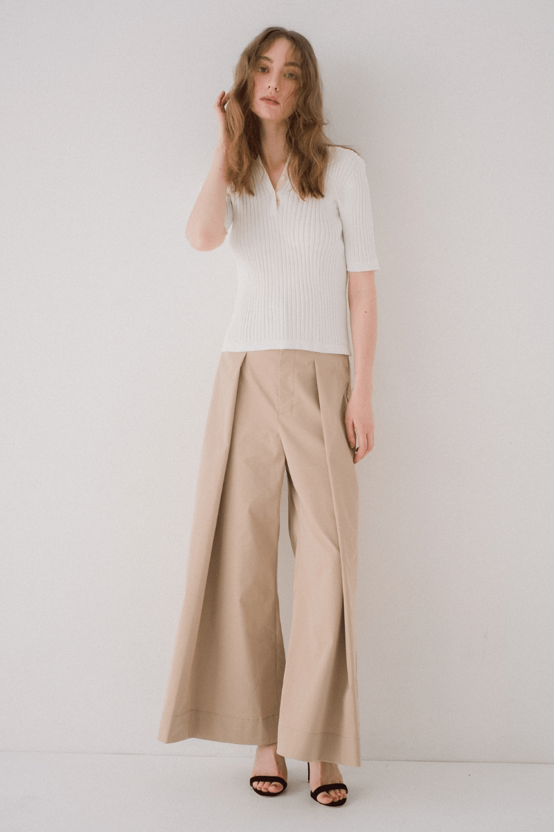 maison de Dolce. ニットポロ【white】