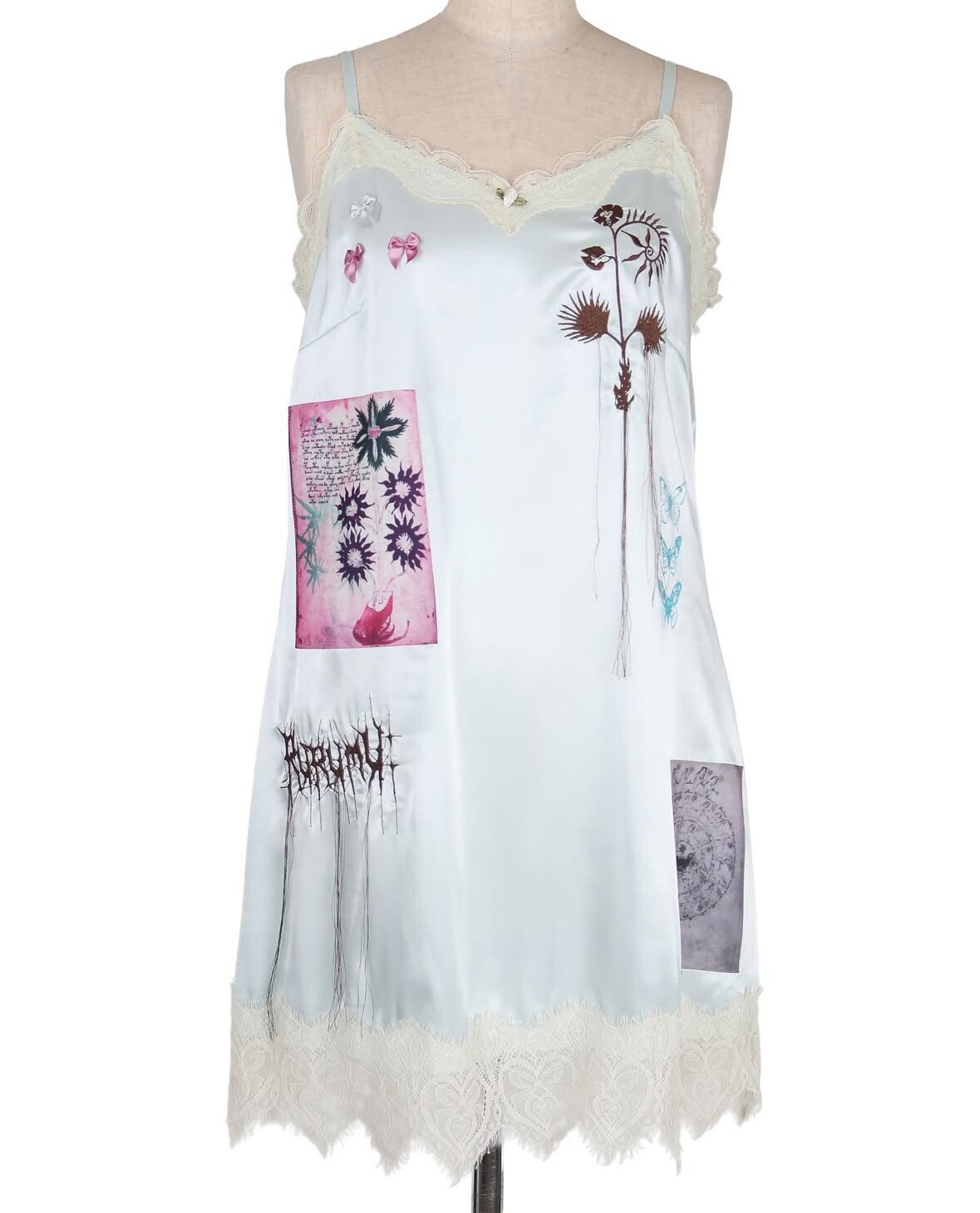 rurumu: collage satin camisole dress