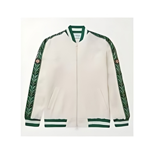 CASABLANCA Jacquard-trimmed Terry Track Jacket In White