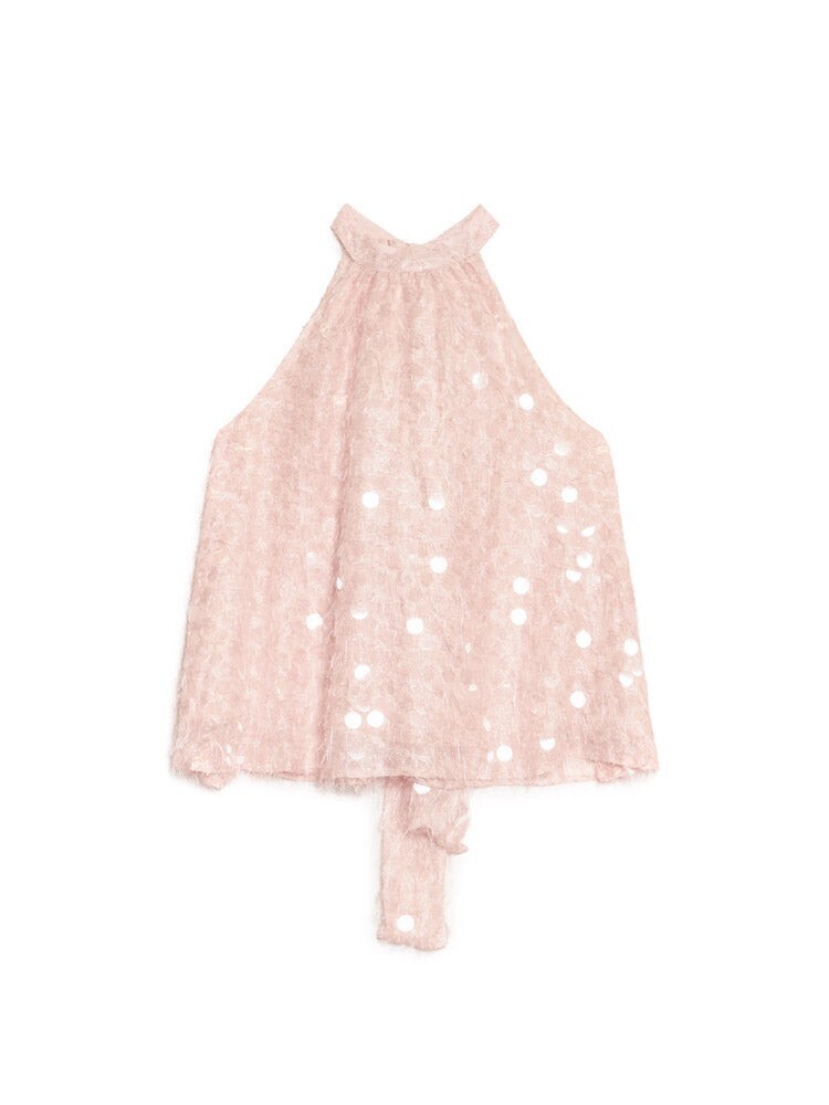sister jane Teese Sequin Halterneck Top