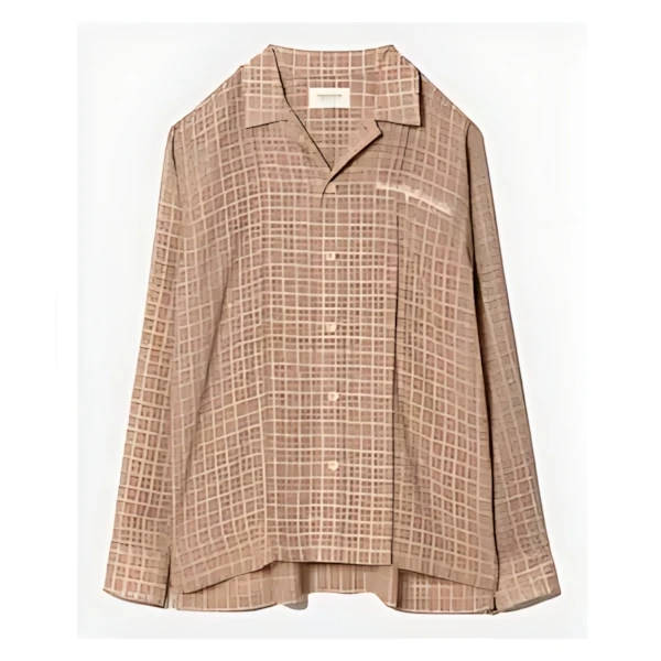 beautiful people leno cloth tartan open collar shirt