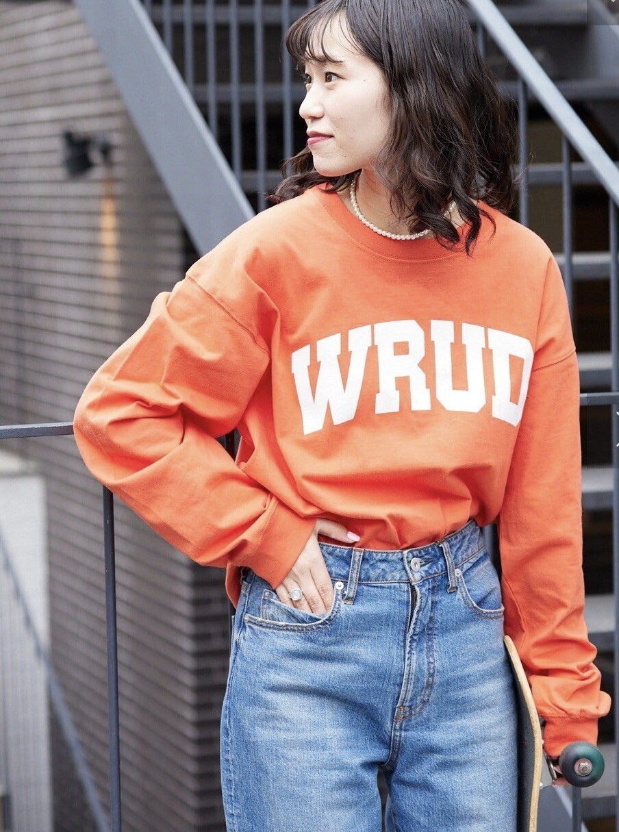 CIAOPANIC TYPY WRUD.カレッジプリントビッグシルエットロンTee
