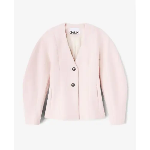 GANNI Pink Wool Blazer