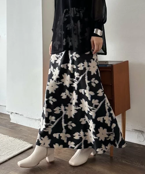 DOUX ARCHIVES ぼかしflowerバイアスマーメイドスカート