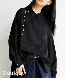 antiqua ★デザインボタンシャツ シャツ レディース トップス・pk-00778