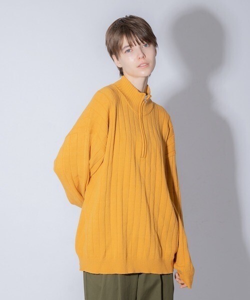 ONCILY STAND HALF ZIP LOOSE KNIT / スタンドハーフジップルーズニット