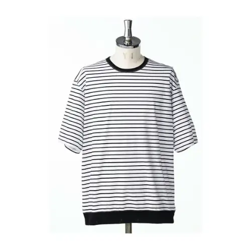 AKM SUPIMA COTTON PONTE S/S LOOSE FIT BORDER T