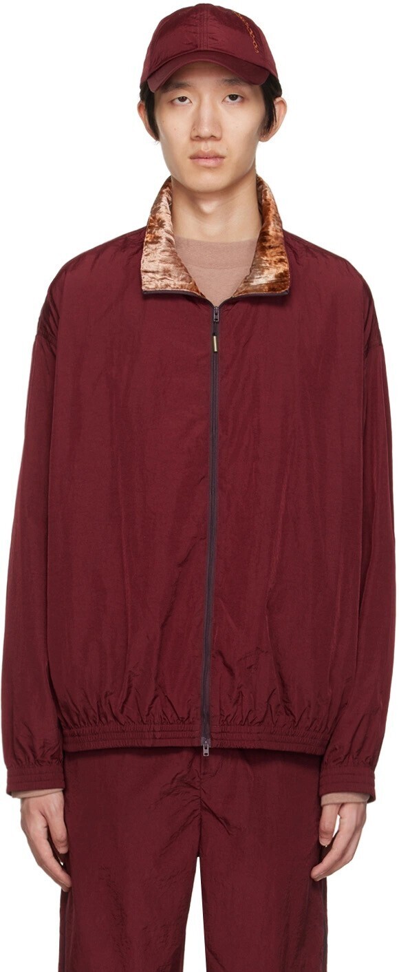Acne Studios Burgundy Zippered Jacket