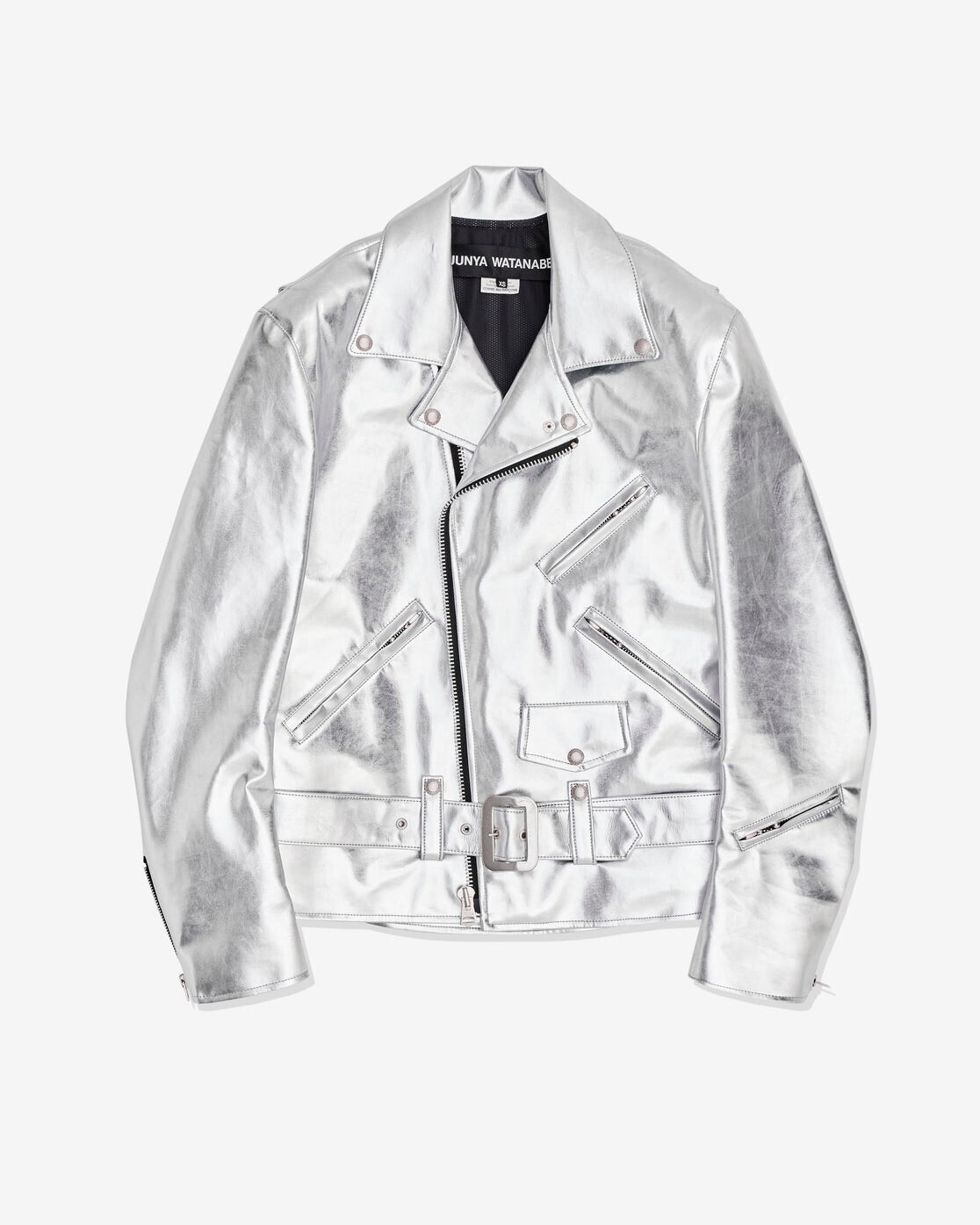 JUNYA WATANABE Women's Aluminium Foiled Biker JacketSilver