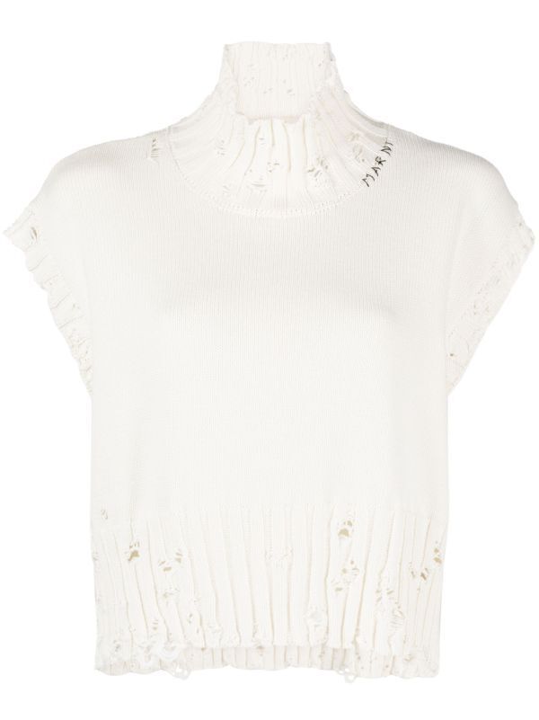 MARNI cropped distressed jumper