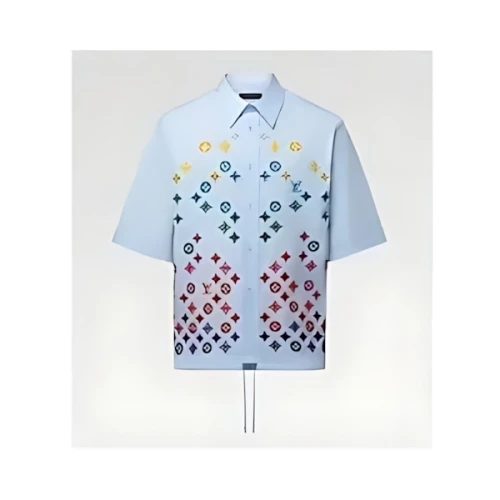 LOUIS VUITTON モノグラム フラワー エンブロイダリー ショートスリーブシャツ
