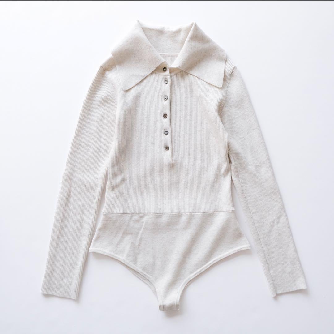 SeaRoomlynn リネンコンビbig collar bodyスーツ