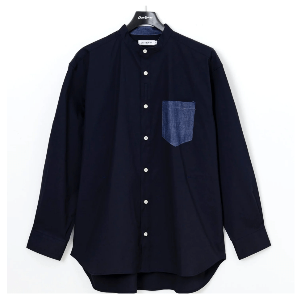 チャーリーブレイバー band collar shirt