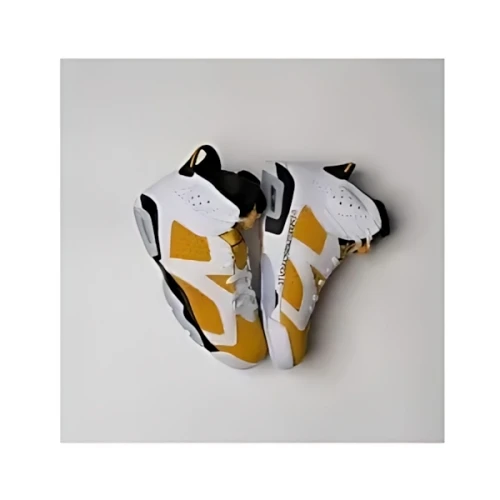 NIKE AIR JORDAN 6 RETRO WHITE/YELLOW OCHRE-BLACK