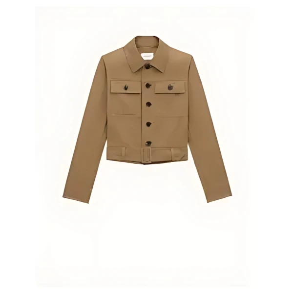 SAINT LAURENT コットンサージ製 クロップドジャケット