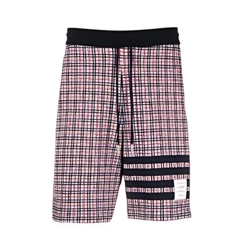 THOM BROWNE コットンチェックジャカード4バースウェットショーツ
