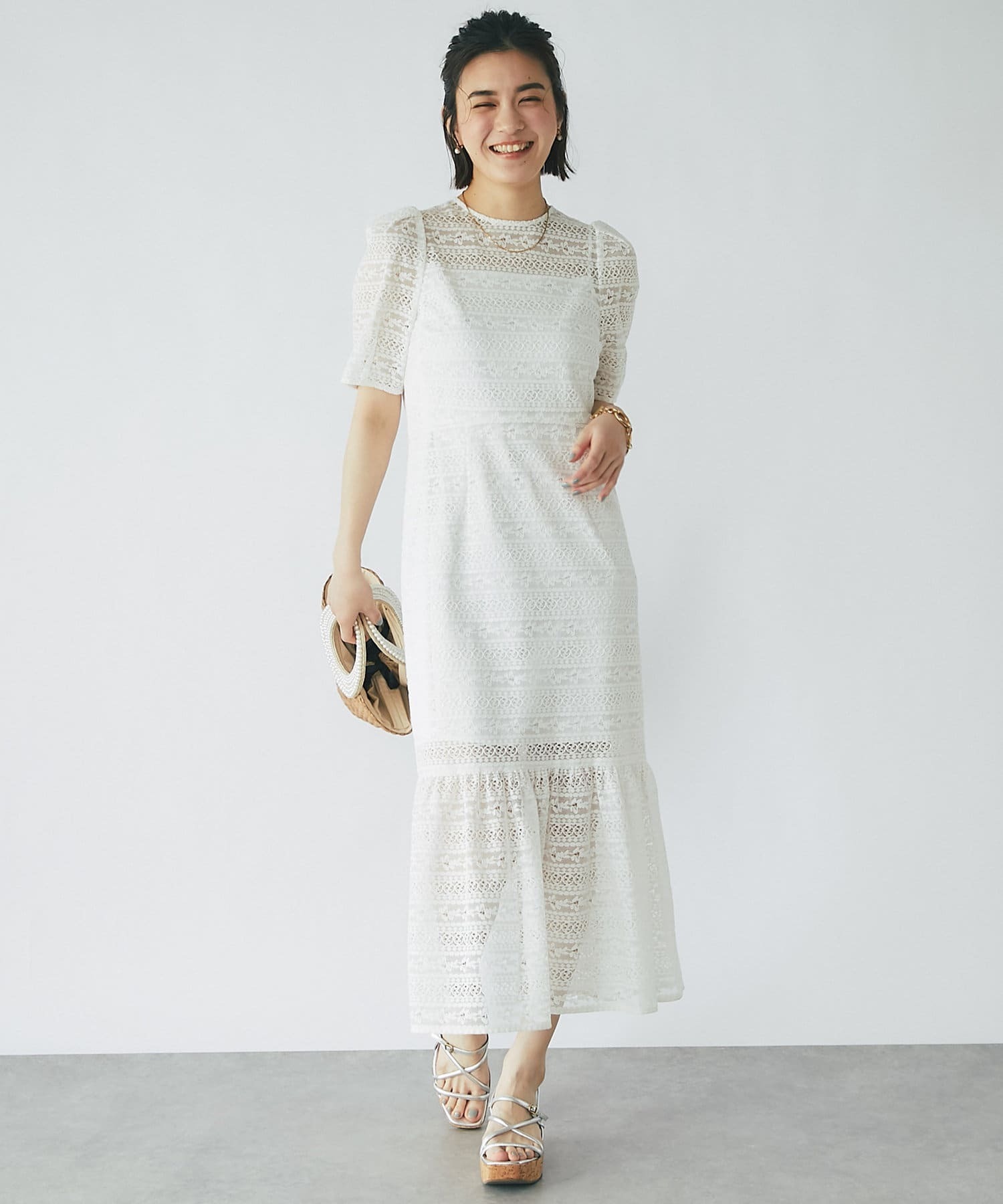 La boutique BonBon レースティアードマキシワンピース