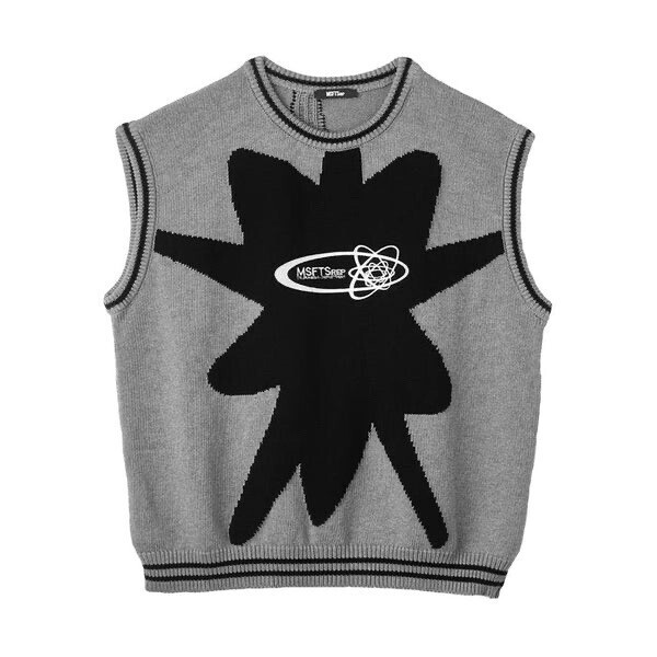 MSFTSREP MYSTERY SCHOOL UNIFORM BLACK FLOWER VEST 'GREY'