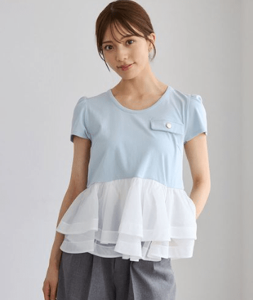 CELFORD トリムポケットペプラムTシャツ