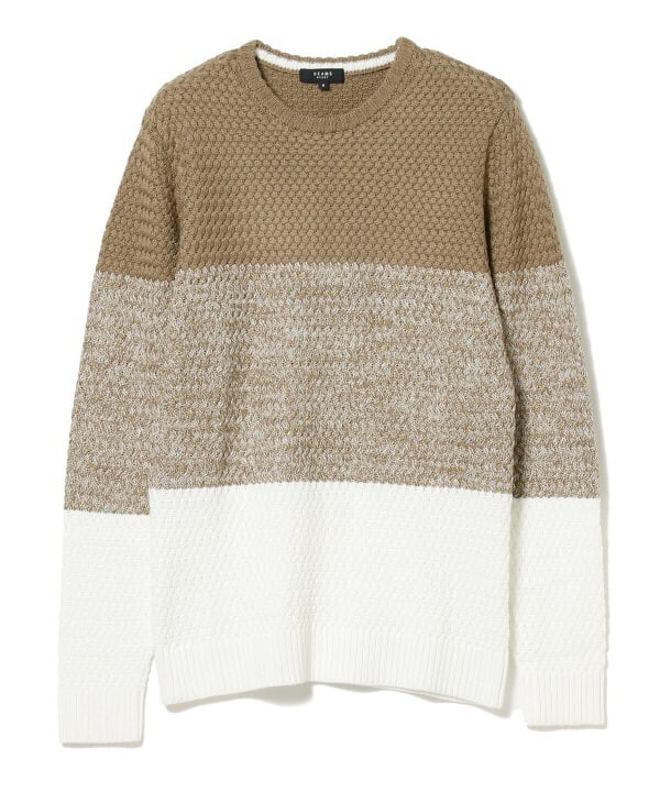 BEAMS HEART ミックスボーダー クルーネック ニット 2