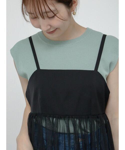 Te chichi TERRASSE フレンチスリーブトップス