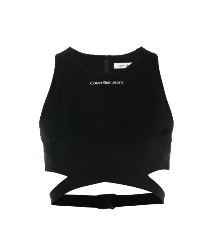 Calvin Klein Jeans cut-out detail zipped top