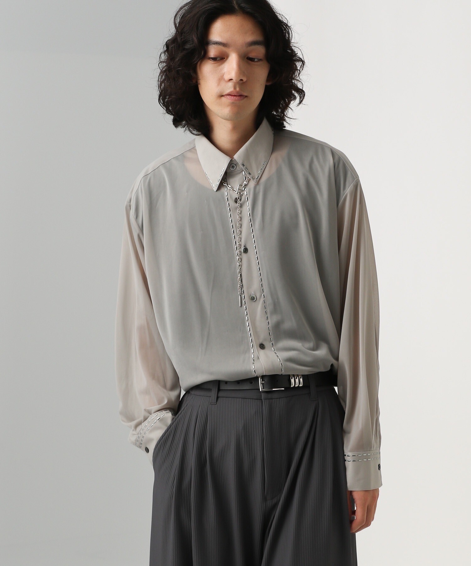 HARE シアーシルバーパーツシャツ