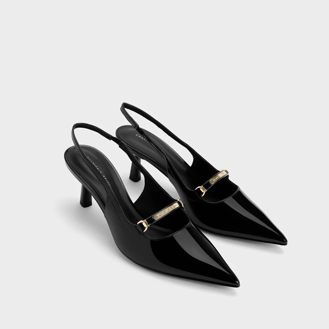 CHARLES & KEITH メタリックアクセント スリングバックパンプス