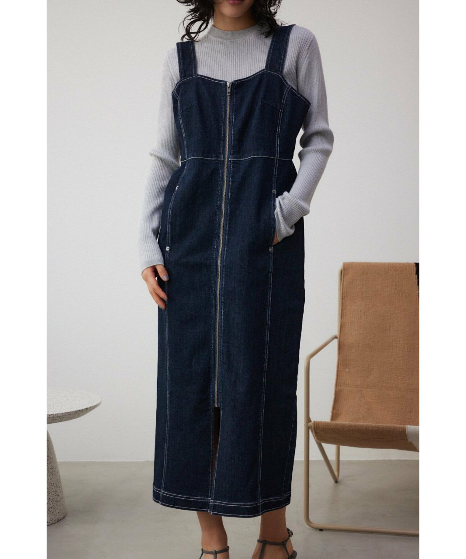 AZUL by moussy デニムジャンパースカート